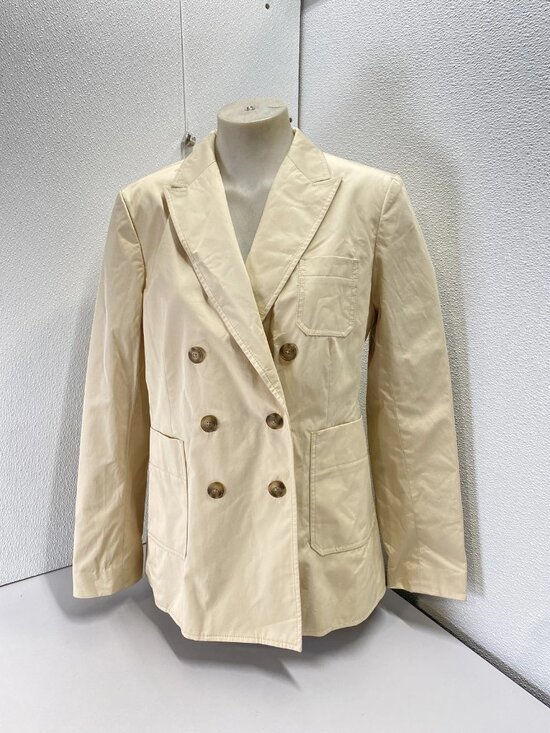 Tory Burch Women’s Polished Poplin Double-Breasted Jacket Size 12 Palestone - Picture 1 of 15